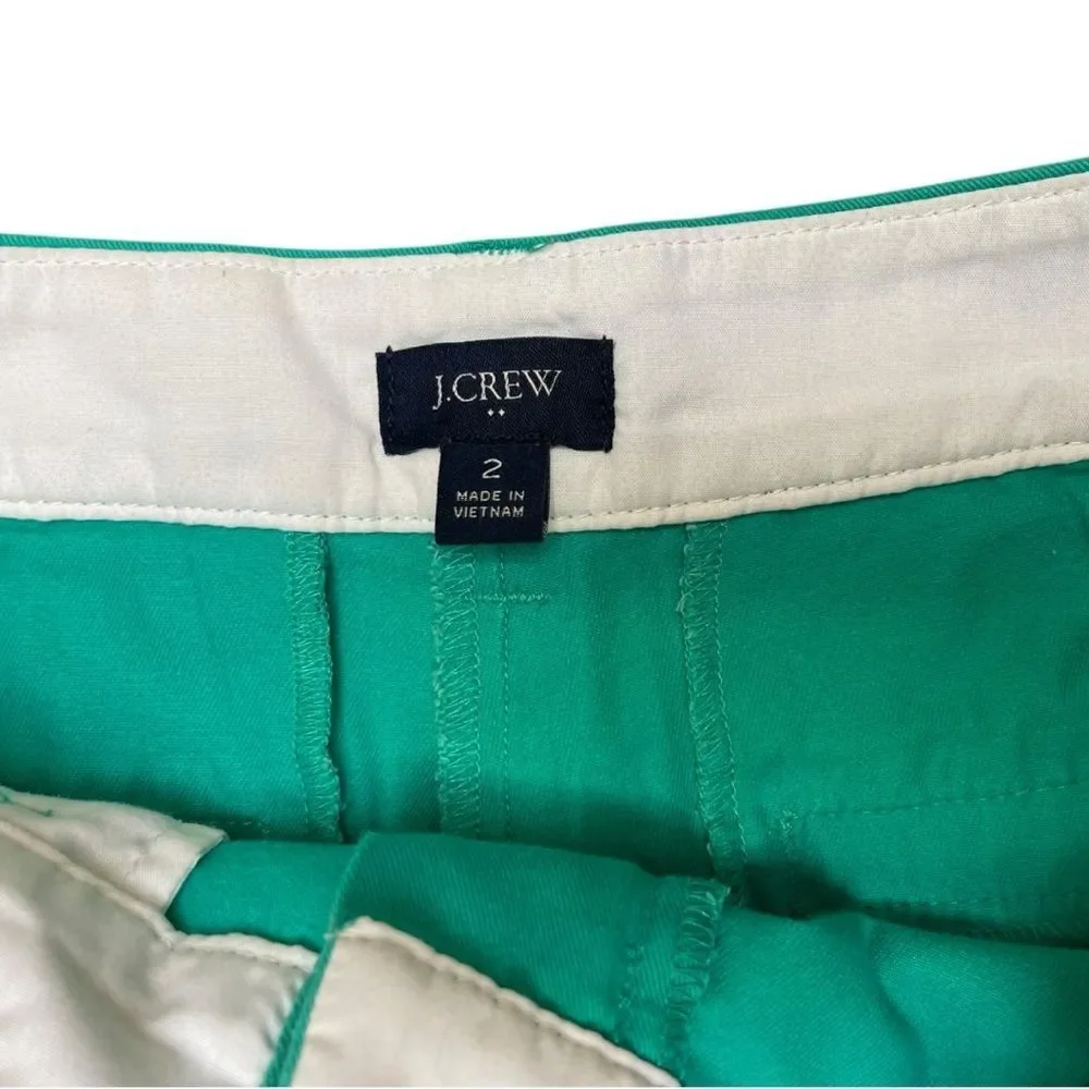 J.Crew Chino Shorts Size 2 Green Mid Rise Summer Casual